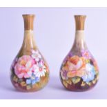 A PAIR OF LATE 19TH/20TH CENTURY ENGLISH PORCELAIN VASES painted by Ross, possibly Locke & Co,