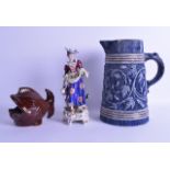 A 19TH CENTURY FRENCH SAMSONS OF PARIS PORCELAIN FIGURE modelled in the Derby style, together with a