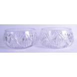 A LARGE PAIR OF CRYSTAL GLASS BOWLS. 26.5 cm diameter.