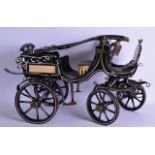 A LARGE VICTORIAN STYLE VINTAGE CART by William Hall of Harrogate, with brass banding. 63 cm wide.