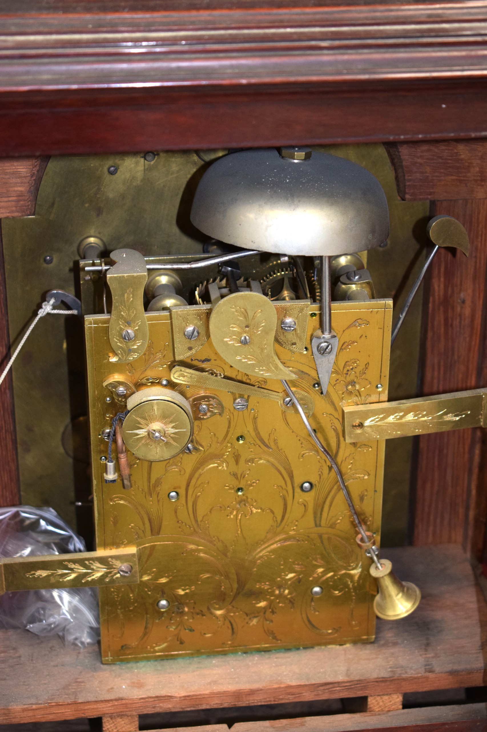 A FINE GEORGE III MAHOGANY PULL REPEATER BRACKET CLOCK by John Taylor of London, with silvered - Image 9 of 12