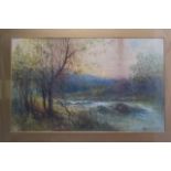 ARTHUR SINCLAIR, Framed Watercolour, signed, a fisherman by a highland stream. 32 cm x 53 cm.