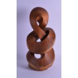 A STYLISH 1970S CARVED WOODEN SCULPTURE by B Choquenot. 43 cm high.