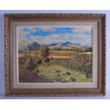 R THOMPSON (British), Framed Oil on Board, signed, Mountainous Landscape. 36.5 cm x 49 cm.