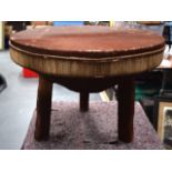 A LARGE AFRICAN HIDE STOOL.