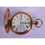 A FINE 18CT YELLOW GOLD GENTLEMANS POCKET WATCH by J W Benson of London, with white enamel dial