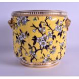 A 19TH CENTURY ENGLISH AESTHETIC MOVEMENT ICE PAIL probably Minton, painted with stylised floral