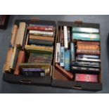 TWO BOXES OF MAINLY ANTIQUE BOOKS including leather bound examples. (qty)