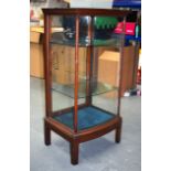 A SMALL ANTIQUE MAHOGANY GLASS DISPLAY CABINET. 101 cm x 38 cm.