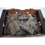 A COLLECTION OF VARIOUS CARVED SLATE RELIGIOUS FIGURES of various forms and sizes. (qty)