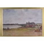 J C SYKES (Scottish), Framed Watercolour,signed, castle in a landscape. 26 cm x 39 cm.