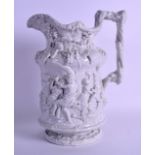 A LARGE VICTORIAN STONEWARE JUG by Charles Meigh, decorated with figures merry making within a