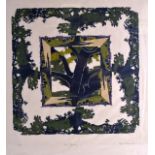 ROBERT TILLAND (1978), Framed limited edition Print, abstract, "Oak Window". 31 cm x 31 cm.