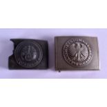 TWO WWII GERMAN MILITARY BELT BUCKLES. 6.5 cm & 6 cm wide. (2)