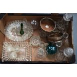 A LARGE QUANTITY OF MISC GLASSWARE together with silver plated items etc. (qty)