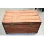 AN ANTIQUE FRENCH TRAVELLING TRUNK in the Louis Vuitton style. 47 cm x 90 cm.