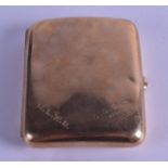 A 9CT YELLOW GOLD ASPREYS OF LONDON CIGARETTE CASE. 80.3 grams. 7.25 cm x 7.25 cm.