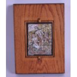 AN UNUSUAL OAK FRAMED PUZZLE after a painting by Elmer Bischoff, depicting adam and eve within the