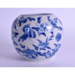 A 19TH CENTURY CHINESE BLUE AND WHITE BRUSH WASHER bearing Kangxi marks to base, painted with