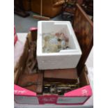 A BOX OF ASSORTED VENETIAN LIGHT FITTINGS a Chess Board etc. (qty)