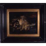 EUROPEAN SCHOOL (19th Century), Framed Oil on Panel, a dead hare on a table, signed & dated. 40 cm x