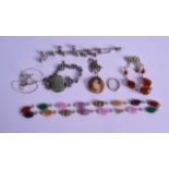 A COLLECTION OF VARIOUS JEWELLERY including a silver necklace. (qty)