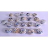 A COLLECTION OF TWENTY TWO CHINESE CA MAU CARGO COSMETIC BOXES AND COVERS painted with floral