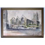 VIC CUMMIS (1948), Framed Watercolour, signed & dated, "St Andrews Church". 46 cm x 68 cm.