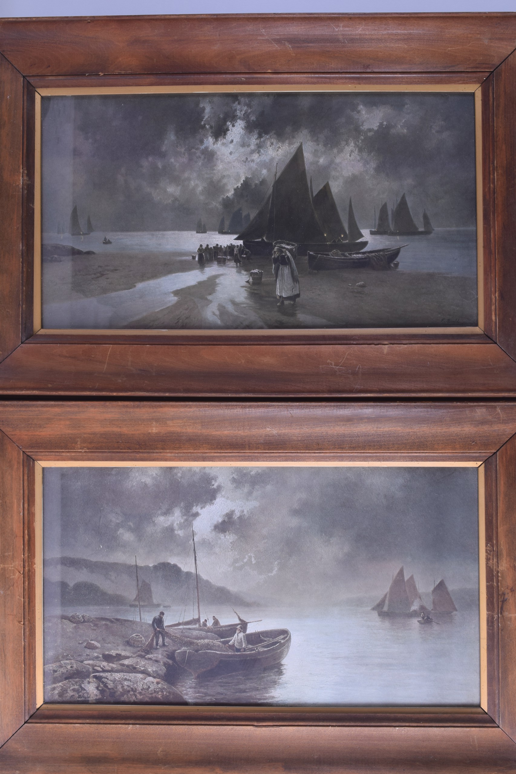 A GROUP OF SEVEN PICTURES, including a pair of coastal prints.