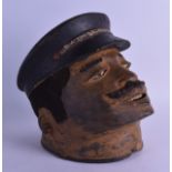 A RARE MAKONDE HELMET MASK Mozambique/Tanzania, of carved light wood form, depicting a male