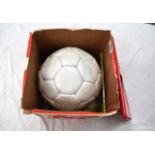 A SIGNED MANCHESTER UNITED FOOTBALL including Sir Alf Ramsey, Trevor Francis and others, with a