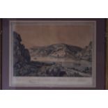 BRITISH SCHOOL, Framed Pair of Coloured Prints, mountainous landscape, together with another