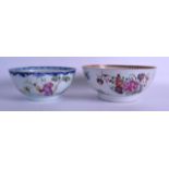 AN 18TH CENTURY CHINESE FAMILLE ROSE PORCELAIN BOWL Qianlong, together with another Qianlong