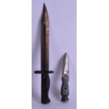 TWO MILITARY DAGGERS. 29 cm & 13 cm long. (2)