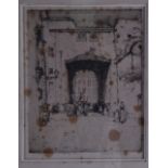 JAMES HAMILTON MACKENZIE (1875-1976), Framed Etching, "A Gateway, Rome". 27 cm x21 cm.