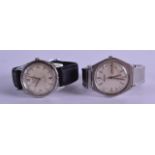 TWO BULOVA WRISTWATCHES both mounted in stainless steel. 3 cm wide. (2)