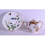 A ROYAL WORCESTER AESTHETIC MOVEMENT TEAPOT AND COVER together with a similar Aesthetic Minton