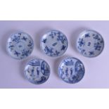 A PAIR OF CHINESE CA MAU CARGO SAUCERS painted with the Performing for the Mandarin pattern,