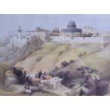 AFGHAN SCHOOL (20th Century), Framed Print, Mosque in a landscape, together with another similar. (