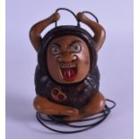 A RARE EARLY 20TH CENTURY JAPANESE MEIJI PERIOD TOBACCO BOX AND COVER in the form of an angry child.