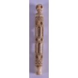 A 19TH CENTURY CARVED BONE STANHOPE inset with an image of four landmarks. 9 cm long. Natural