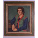 CONTINENTAL SCHOOL (Early 20th Century), Framed Oil on Canvas, signed, half length portrait of a