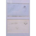 ARCHIBALD THORBURN (1860-1935), Framed Pencil Sketch, depicting birds . Each 10 cm x 16 cm.