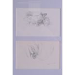 ARCHIBALD THORBURN (1860-1935), Framed Pencil Sketch, depicting cattle . Each 9.5 cm x 15 cm.