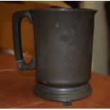 A VINTAGE NAGS HEAD PEWTER TANKARD.