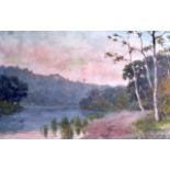 ENGLISH SCHOOL (Early 20th Century), Framed Watercolour, indistinctly signed, trees in a river