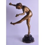 Claire Jeanna Roberte Colinet (1880-1950) A large Art Deco French gilt bronze figure of a nude