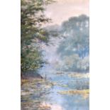 BRITISH SCHOOL (20th Century), Framed Watercolour, indistinctly signed, a figure boating in a