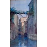 ITALIAN SCHOOL (Early 20th Century), Framed Watercolour, indistinctly signed, scene from Venice.