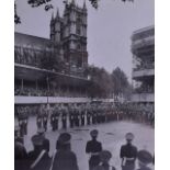 A FRAMED PHOTOGRAPH, depicting Queen Elizabeth II Coronation, 1953. 30 cm x 24 cm.